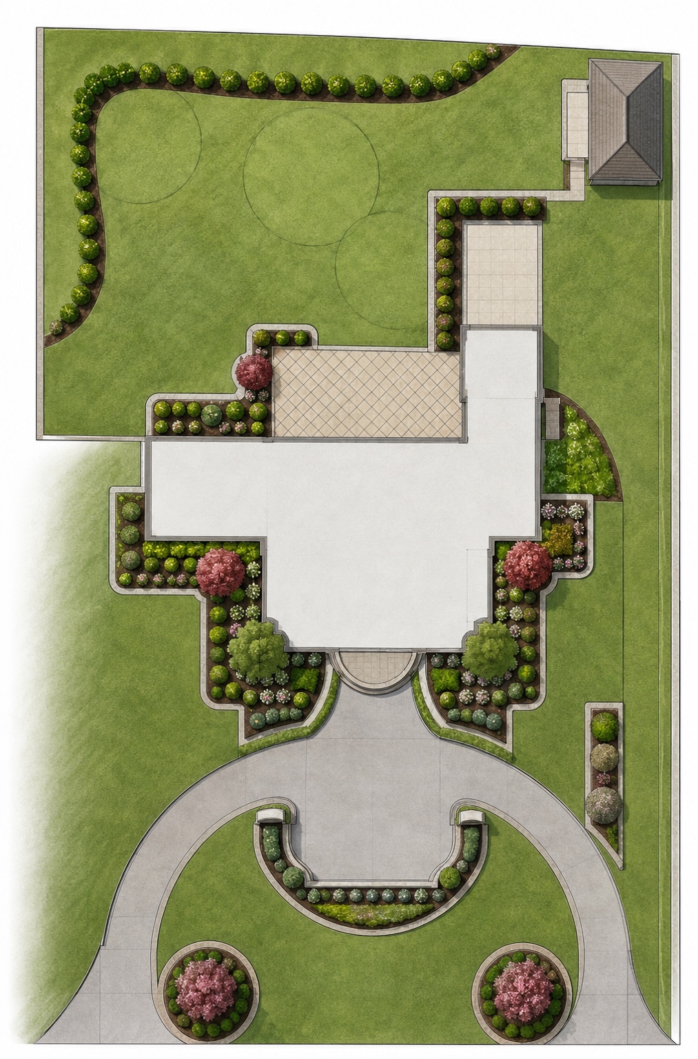 Residential landscape and courtyard plan